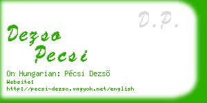 dezso pecsi business card
